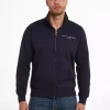 Gilet Manches Longues Zip Molleton  Bleu Fonce