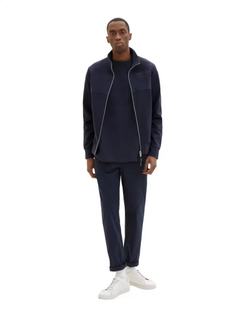 Gilet Manches Longues Bi Matiere Bleu Fonce – Image 4