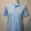 Polo Manches Courtes Pique Uni Bleu Clair
