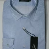 Chemise Manches Longues Ville Imp Geo Fleches Modern Bleu Clair