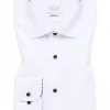 Chemise Manches Longues Ville Twill Uni Avec Oppo Blanc