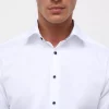 Chemise Manches Longues Ville Twill Uni Avec Oppo Blanc – Image 4