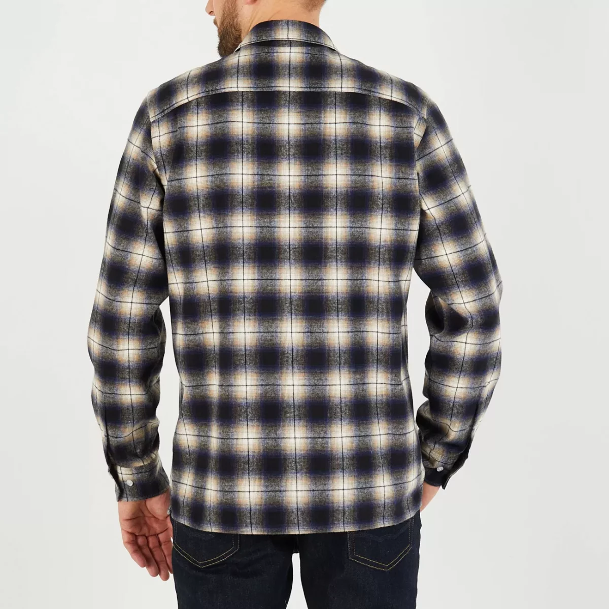 Chemise Manches Longues Sport Popeline Unie Coudieres Beige Moyen – Image 2