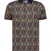 Polo Manches Courtes Planche Surf Bleu Fonce