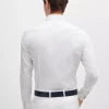 Chemise Manches Longues Ville Twill Uni Avec Opposition Blanc – Image 2