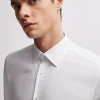 Chemise Manches Longues Ville Twill Uni Avec Opposition Blanc – Image 3