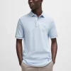 Polo Manches Courtes Rayure Col Bleu Clair