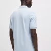 Polo Manches Courtes Rayure Col Bleu Clair – Image 2