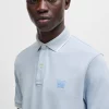 Polo Manches Courtes Rayure Col Bleu Clair – Image 3