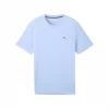 T-shirt Manches Courtes Uni Logo Bleu Clair