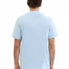 T-shirt Manches Courtes Uni Logo Bleu Clair – Image 3