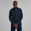 Chemise Manches Longues Sport Velours Bleu Fonce – Image 3
