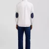 Chemise Manches Longues Sport Uni Coudieres Blanc – Image 2