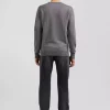 Pull Col Cheminee 111 Laine & Coton Gris Moyen – Image 2