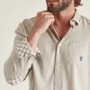 Chemise Manches Longues Sport Twill Gratte Beige Clair