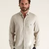 Chemise Manches Longues Sport Twill Gratte Beige Clair – Image 3
