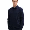 Chemise Manches Longues Sport Imprime 3 Pointilles Bleu Fonce