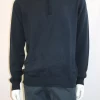 Pull Col Cheminee Coton Laine Bleu Fonce