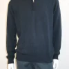 Pull Col Cheminee Coton Laine Bleu Fonce – Image 2