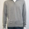 Pull Col Cheminee Coton Laine Gris Clair – Image 2