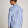 Chemise Manches Longues Sport Rayure Large Bleu Moyen – Image 2