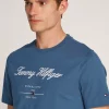 T-shirt Manches Courtes Broderie Italique Bleu Moyen – Image 3