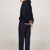 Gilet Manches Longues Molleton Zip Capuche Bleu Fonce – Image 2