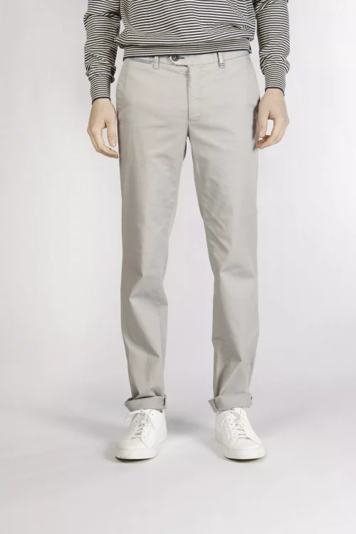 Pantalon Sport Broken Twill Lyocell Gris Moyen