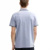 Polo Manches Courtes Pique Bicolore Bleu Clair – Image 2