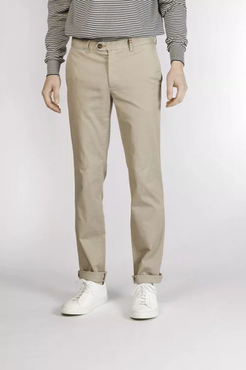 Pantalon Sport Broken Twill Lyocell Beige Moyen