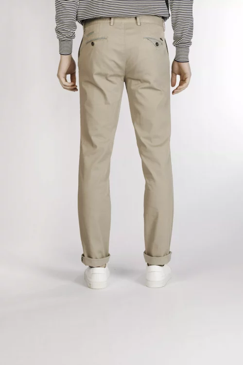 Pantalon Sport Broken Twill Lyocell Beige Moyen – Image 2