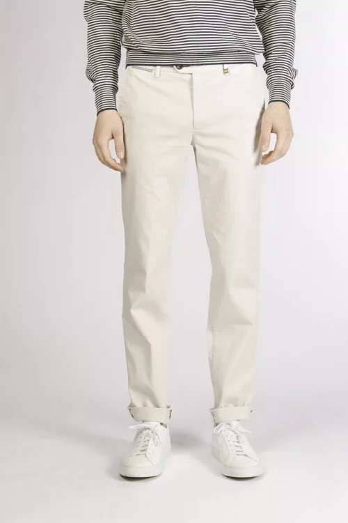 Pantalon Sport Broken Twill Lyocell Beige Moyen