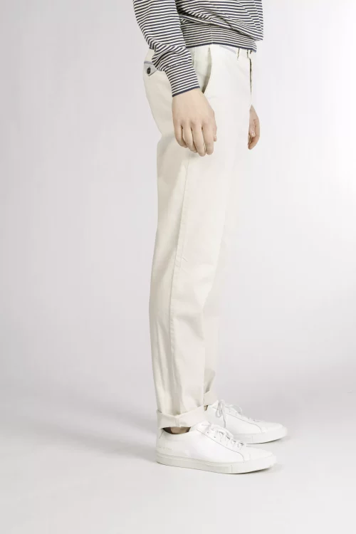 Pantalon Sport Broken Twill Lyocell Beige Moyen – Image 3