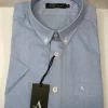 Chemise Manches Courtes Sport Oxford Uni Modern-3 Bleu Clair