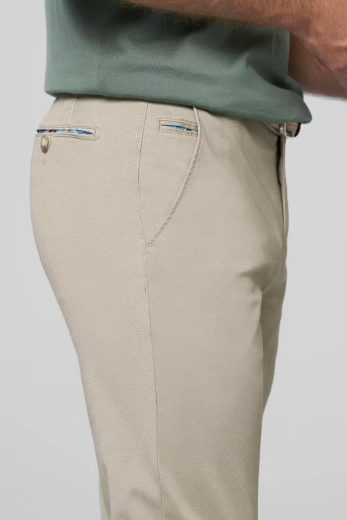 Pantalon Sport Imprime Diagonal Beige Clair – Image 3
