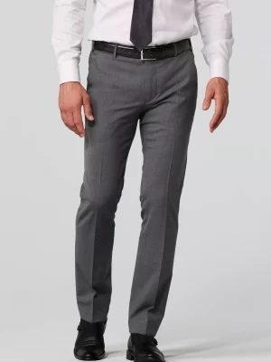Pantalon Ville Toile Laine Gris Moyen