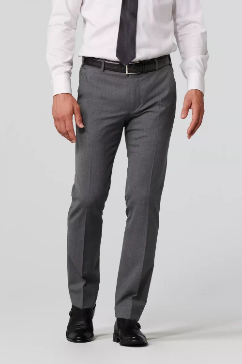 Pantalon Ville Toile Laine Gris Moyen