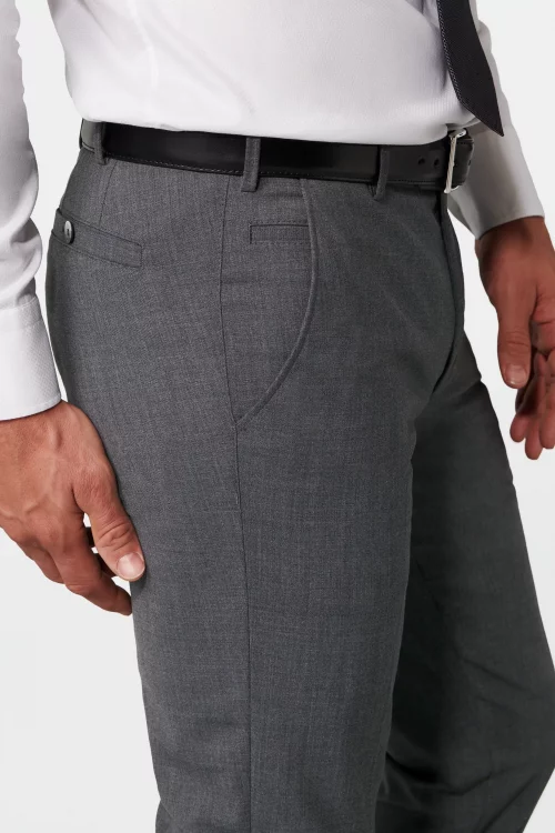 Pantalon Ville Toile Laine Gris Moyen – Image 3