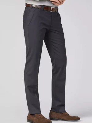 Pantalon Ville Toile Laine Bleu Fonce