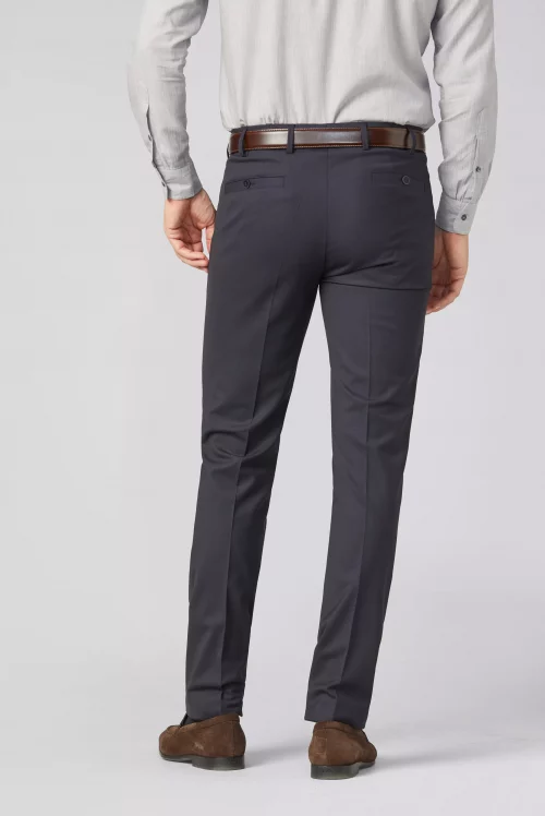 Pantalon Ville Toile Laine Bleu Fonce – Image 2