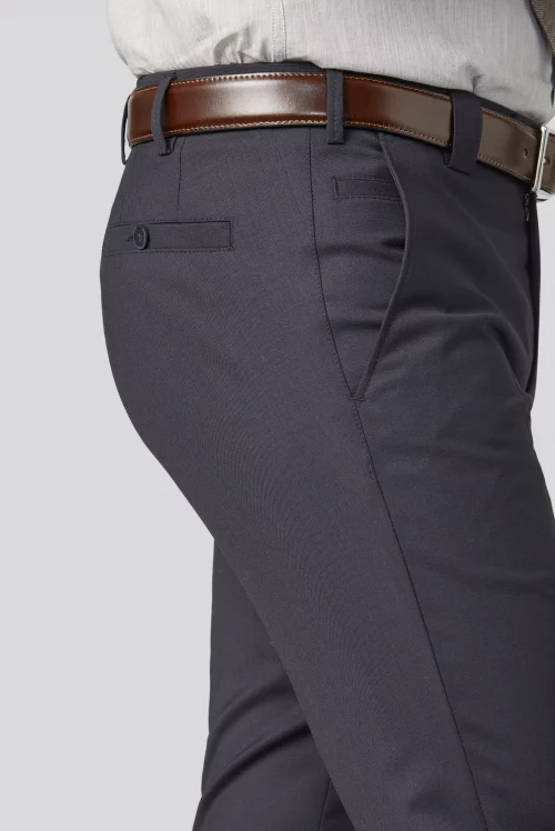Pantalon Ville Toile Laine Bleu Fonce – Image 3