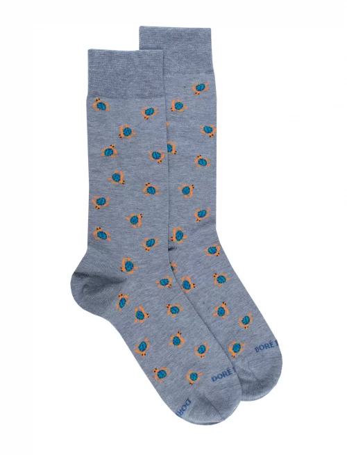 Accessoire Chaussettes Fantaisie Tortue Bleu Clair