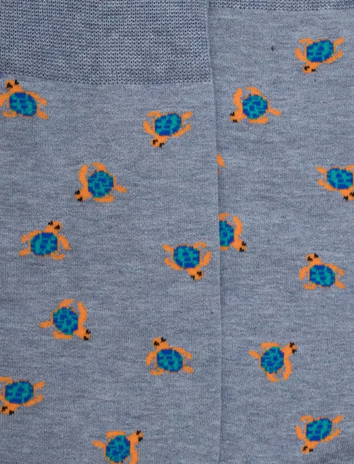 Accessoire Chaussettes Fantaisie Tortue Bleu Clair – Image 2