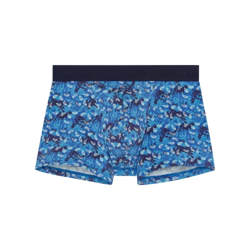 Accessoire Shorty Imprime Cachemire Bleu Moyen