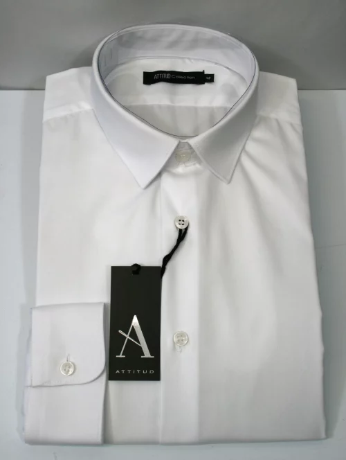 Chemise Manches Longues Ville Twill Uni Modern Psm Blanc