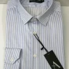 Chemise Manches Longues Ville Rayure Baton Modern-2 Bleu Clair