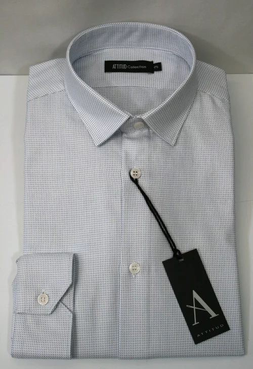 Chemise Manches Longues Ville Faux Uni Modern-2 Bleu Clair