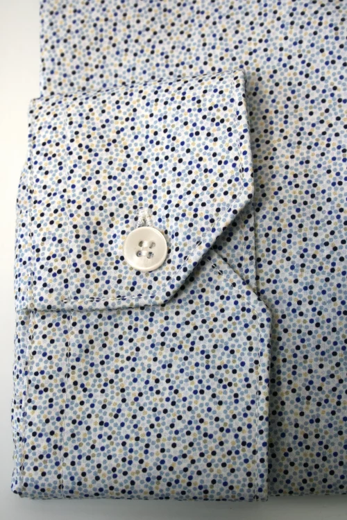 Chemise Manches Longues Ville Pointilles Modern-2 Bleu Moyen – Image 2