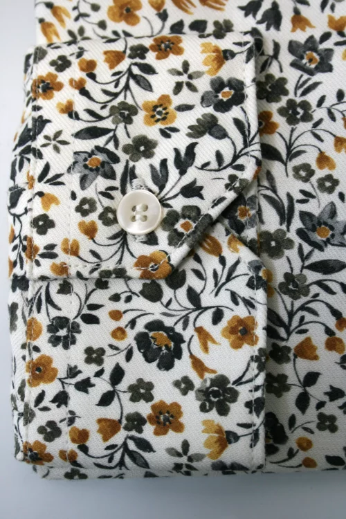 Chemise Manches Longues Ville Fleurs Jaunes Modern-2 Jaune Moyen – Image 2