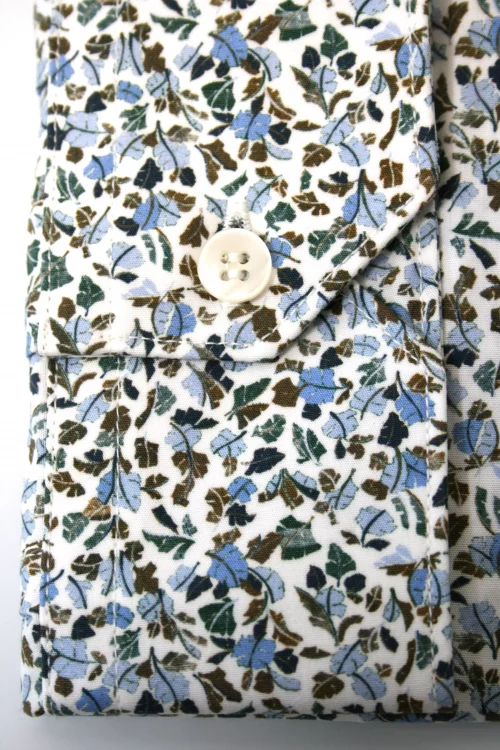 Chemise Manches Longues Ville Feuilles Modern-2 Bleu Moyen – Image 2